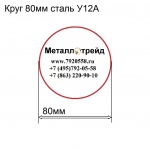 Круг 80мм сталь У12А купить по оптовой цене в ООО «Металлотрейд»